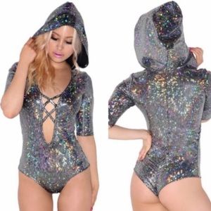 iHeartRaves Disco Criss Cross Bodysuit